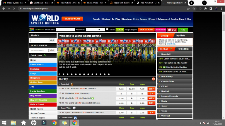World Sports Betting – SA’s Premier Sports Betting Site
